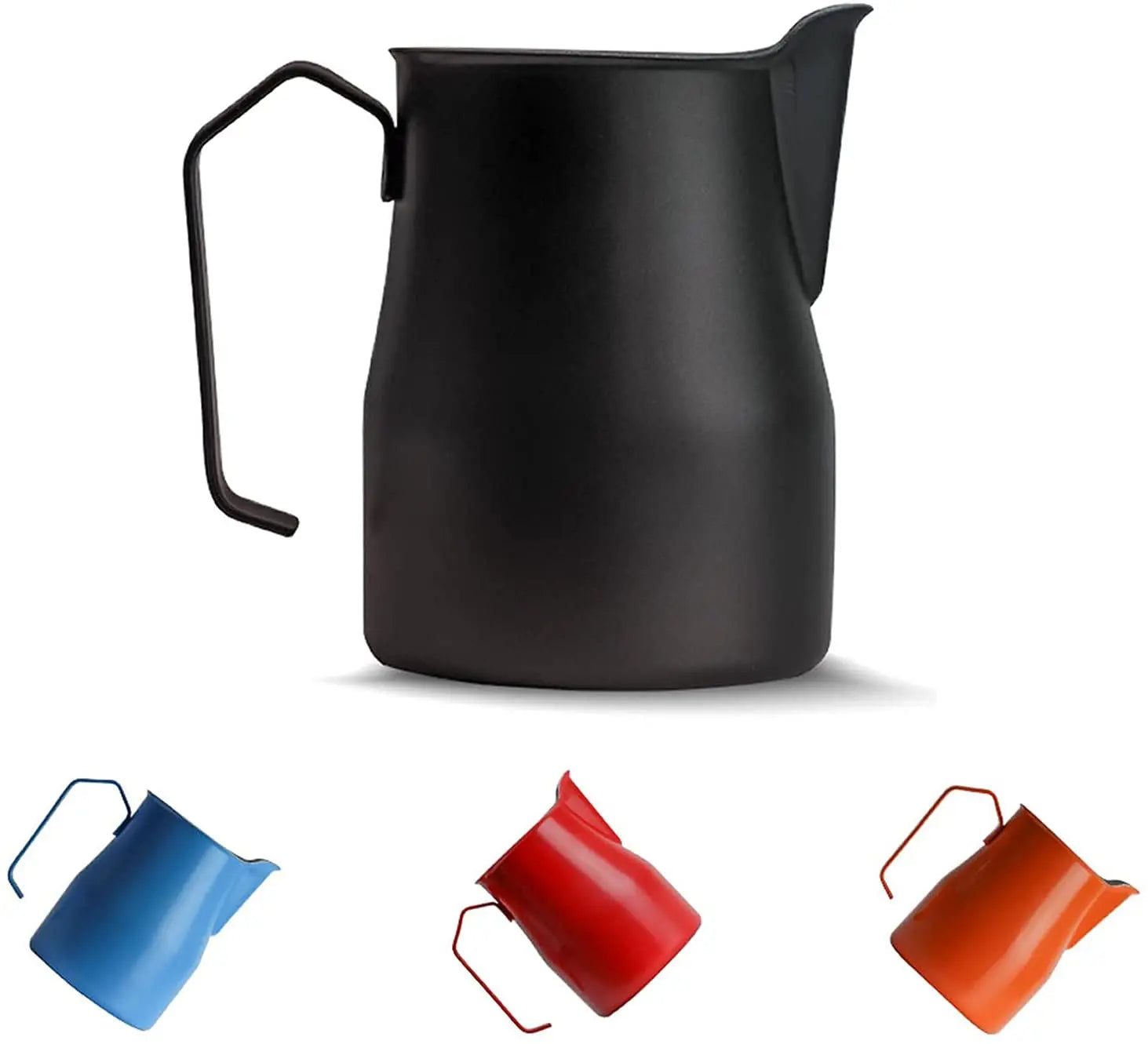 Custom Logo Handheld 600ml Black Stainless Steel Frothing Latte Art Barista Coffee Milk Pitcher Jug