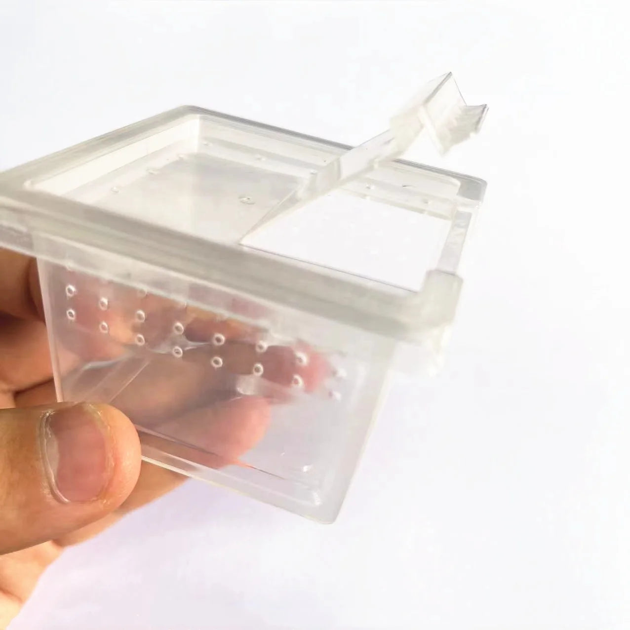 6.5x6.5x4.5cm Small Mini Plastic Transparent Reptiles Cage Reptile Raising Box Spider Ants Chameleon Lizard Breeding Box