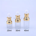 20ml 30ml 40ml Empty Frosted Glass Dropper Bottles Cosmetic Essential Oil Bottle with Spherical Dropper