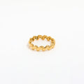 Fenny 18K Gold Plated Tarnish Free Versatile Individuality Cambered Surface Stainless Steel Ring for Women