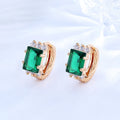 Wholesale Jewelry Bulk One Single Stone Earrings Classy Cubic Zirconia 18k Gold Over Brass Huggie Earrings for Women