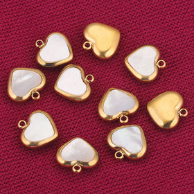 New Arrival Handmade Accessories 11mm Simple Charms Small Natural Shell Heart Pendant for Jewelry