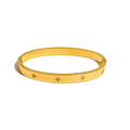 Classic Cuff Bangles White Cubic Zircon Eight Star Flower Bracelet Tarnish Free Waterproof Women Jewelry Accessories