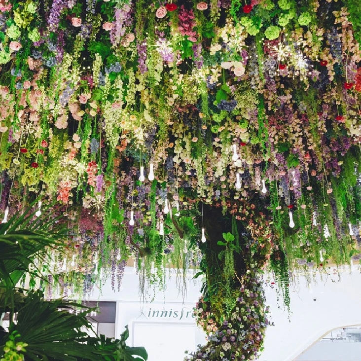 Vv353 New Design Ceiling Hanging Plant Decorative Artificial Flowers and Plants for Wedding Ceiling Coffee Shop Salon Restaurant