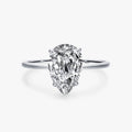Ailmay Real 925 Sterling Silver Luxury 3ct Water Drop Shape Sparkling Clear Zircon Finger Ring for Women Statement Jewelry Gift
