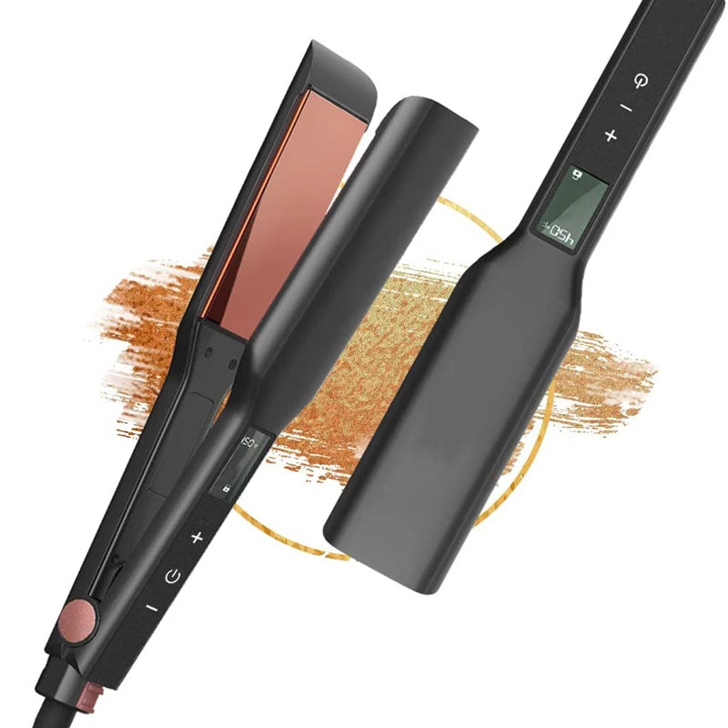 Professional 3D LCD Titanium PTC Floating 1.75'' Advanced Touch Panel Fast Heating Overheating Protection Hair Straightener