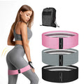 Custom Logo Printed Yoga Fitness Workout Home Gym Elastic Booty Hip Fabric Resistance Bands Set Legs Strength Training Belt
