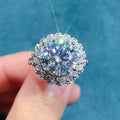 Classic 925 Silver 5 Ct 11mm Excellent Cut Pass Diamond Test D Color Moissanite Blossom Ring for Women Wedding Gift Fine Jewelry