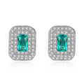 Elegant Fine Jewelry 925 Sterling Silver Full Rhinestone Zircons Diamond Women Fashion Gemstone Stud Earrings