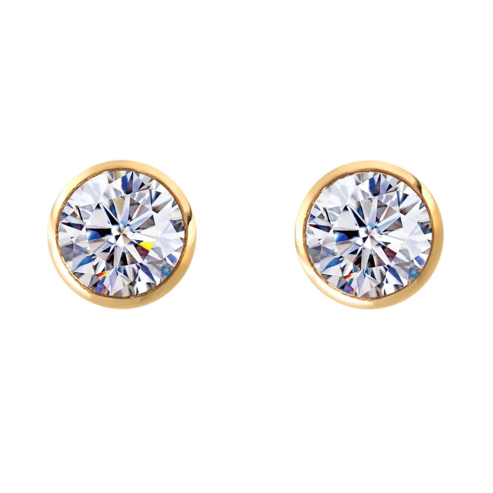 Summer 2022 New Trendy Hip Hop Iced Out VVS Moissanite 925sterling Silver Classical Woman Man Ear Studs