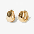 LOZRUNVE Sterling Silver 925 Fashion Texture Minimalist Thick Chunky Wide Dome Open Hoop Earring