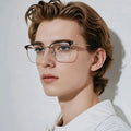 MS 91374 Optical Unisex Eyewear Men's Classic Metal Glasses Black Gold Pink PC Frame Anti-Blue Colored Computer Prescription Use MegaBDM