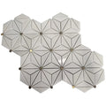 White Marble Mosaic with Metal Dots Modern Design for Hotel Interior Wall Cladding