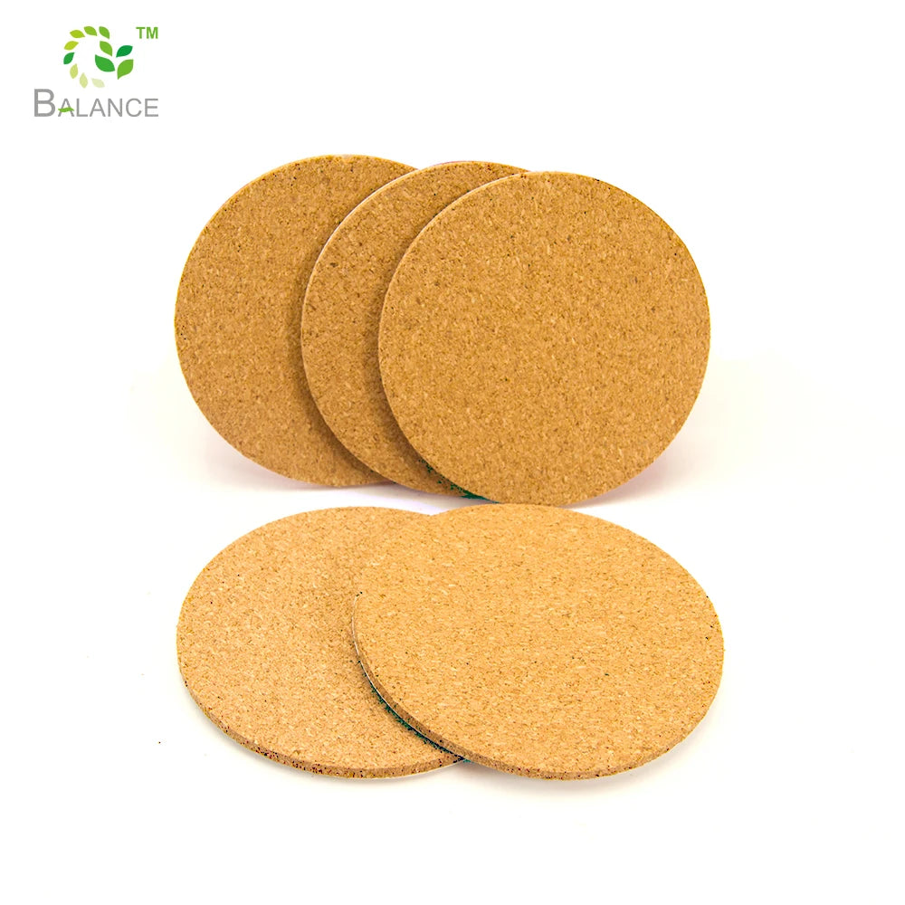 Strong Adhesive Cork Circles and Squares Cork Adhesive Sheets for Coasters and DIY Crafts