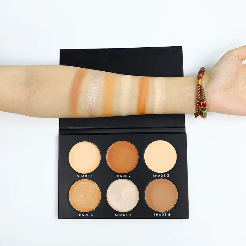 F6-4r  High Pigmented 6 Colors Contour Palette Contour Bronzer Highlight Make up Palette