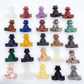 Wholesale Natural Crystal Frog Carving Quartz Crystal Meditation Frog