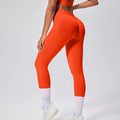 Fashion Women Gym Workout Fitness Leggings Custom logo v Back Waist Scrunch Butt Seamless Leggings for Women