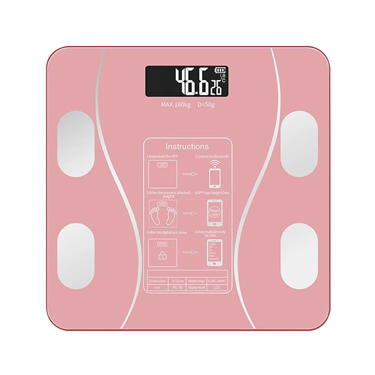 Body Fat Electronic Weighing Scales 180kg Digital  Scale Glass