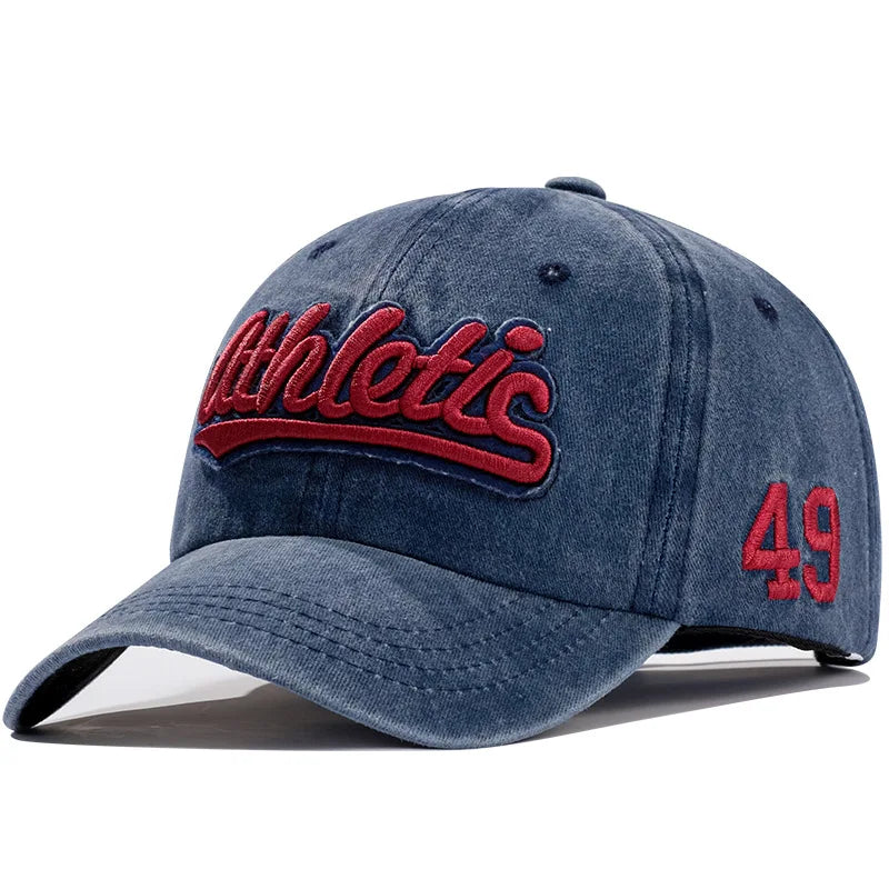 Embroidered Alphabet Embroidered Wash Baseball Cap Curved Brim Cap