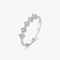 Original 925 Sterling Silver Fashion Party Jewelry Daily Office Accessories SImple Stacking Clear CZ Slim Ring for Women