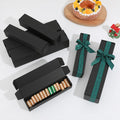 Hot Selling Black Rectangle Biscuits Paper Box Cookie Macaron Gift Packing Boxes