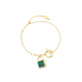 Gold Plated Antique  Bangle Vintage 925 Sterling Silver Charm  Girlish Adjustable  Bracelet Lock Shape Hot Sale Design