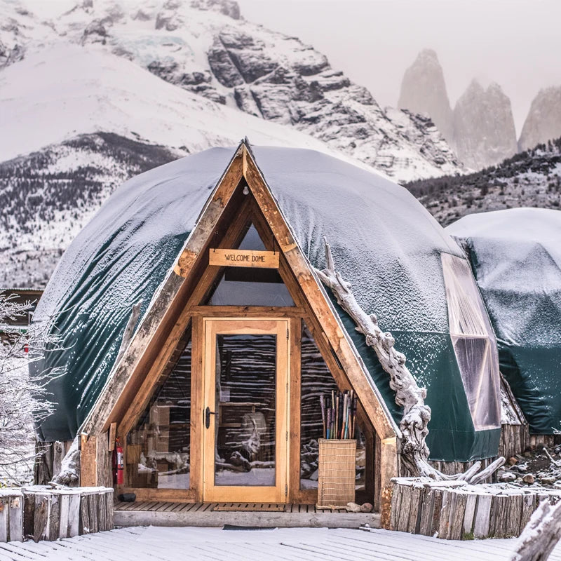 6m Winter Luxury Hotel Resort Dome Tent Platform With Bathroom