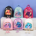 3D Cartoon Cat Luminous  Women Backpack Animals Design Waterproof Pu Leather Sequin Kindergarten Kids School Bags