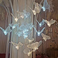 European Wedding Props Durable Acrylic LED Lights Clear Pendant 10 Heads Butterfly Chandelier for Wedding Concert Decoration