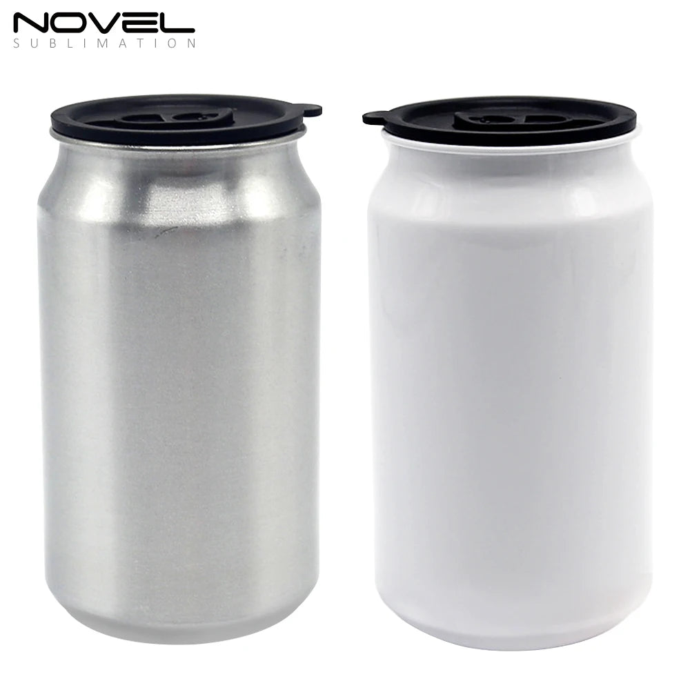 Wholesale Price Blank Sublimation 350ML Aluminum Bottle Can DIY Heat Transfer Cans Bottle With White Silver Color Water Bottles