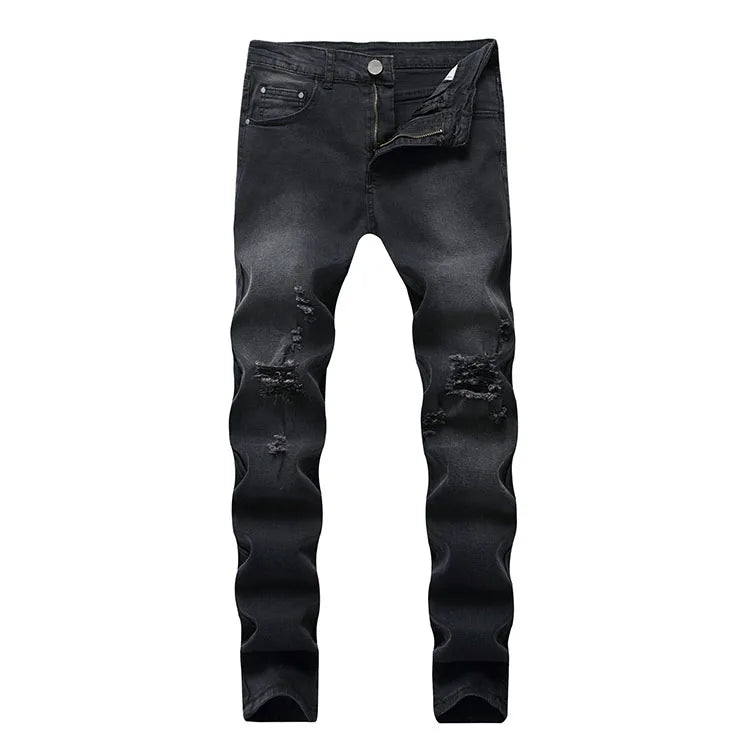 Wholesale Men Jeans Casual Patchwork Destry Brand Comfortable Cropped Pants Man Cowboys Demin Pants for Male