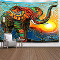 Indian Mandala Elephant Psychedelic Tapestry Animal Wall Hanging Bohemia Wall Tapestry Galaxy Home Decor Hippie Blanket