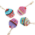 4pc/Set  5D Diamond Key Chain Pendant Full Drill Diamond Painting Ice Cream Keychain Women Bag Pendant Charm Valentines Gift