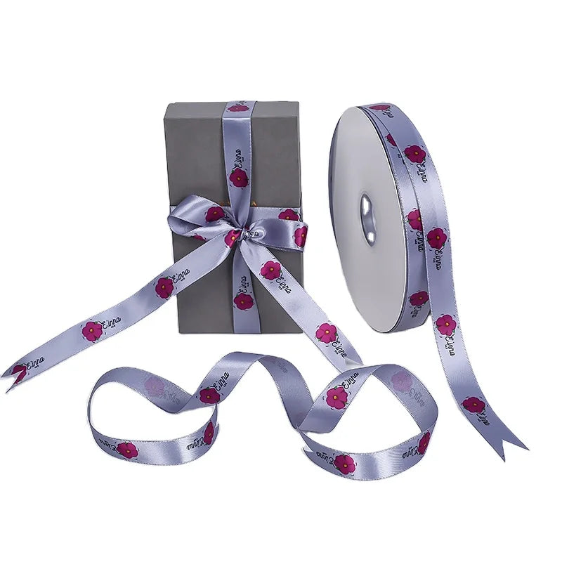 Packaging Printing Luxury Silicone Printing Grosgrain Ribbon Wholesale love Grosgrain Ribbon Flower Ribbon