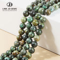 JD 4 6 8 10 12mm Faceted Frost Matte Natural Green Africa Turquoises Stone Round Loose Spacer Beads for Jewelry Making