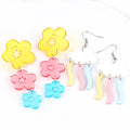 Flower Cloud Stud Macaron Candy Contrast Earrings Transparent Sweet and Cute New Acrylic Trendy Women's Drop Earrings Mixed FS
