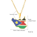 BINSHUO Wholesale Custom Stainless Steel Jewelry Drop Oil Nation South Sudan Map Flag Men Pendant Charm Couples Necklace Women