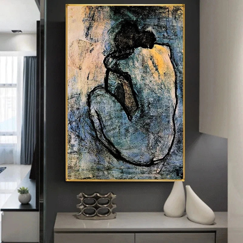 Abstract Art Works Woman Guernica Line Art Poster Oil Painting Oil Painting Wall Print Room Home Decoration Pattern