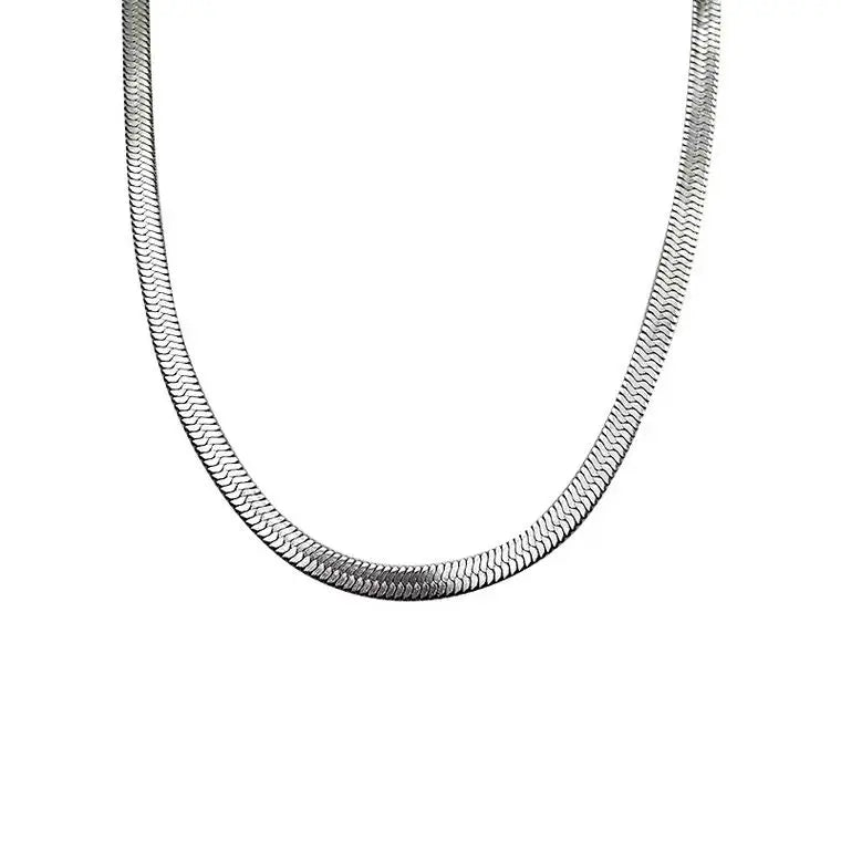 Factory Wholesale 925 Silver Necklace 4MM Snake Chain Men Women Couple Sterling Silver Jewelry Blade Chain