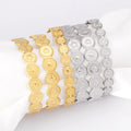 Women  Jewelry Gold Oval Sun Pattern  Pendant Open  Bracelet Set Classic Birthday Party  Bracelet