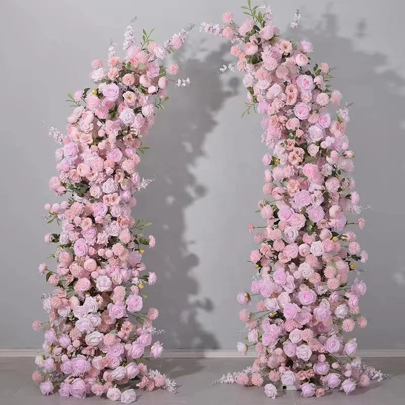 EG-WDV272 Flower Arch Decorations for Event pink Hot pink Flores Artificial Flowers Horn Arches pink Flower Arch Backdrop