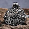 Antique Hollow Stainless Steel Norse Viking Dragon Knot Shield Necklaces Pendant Retro Vintage Jewelry for Men Gift