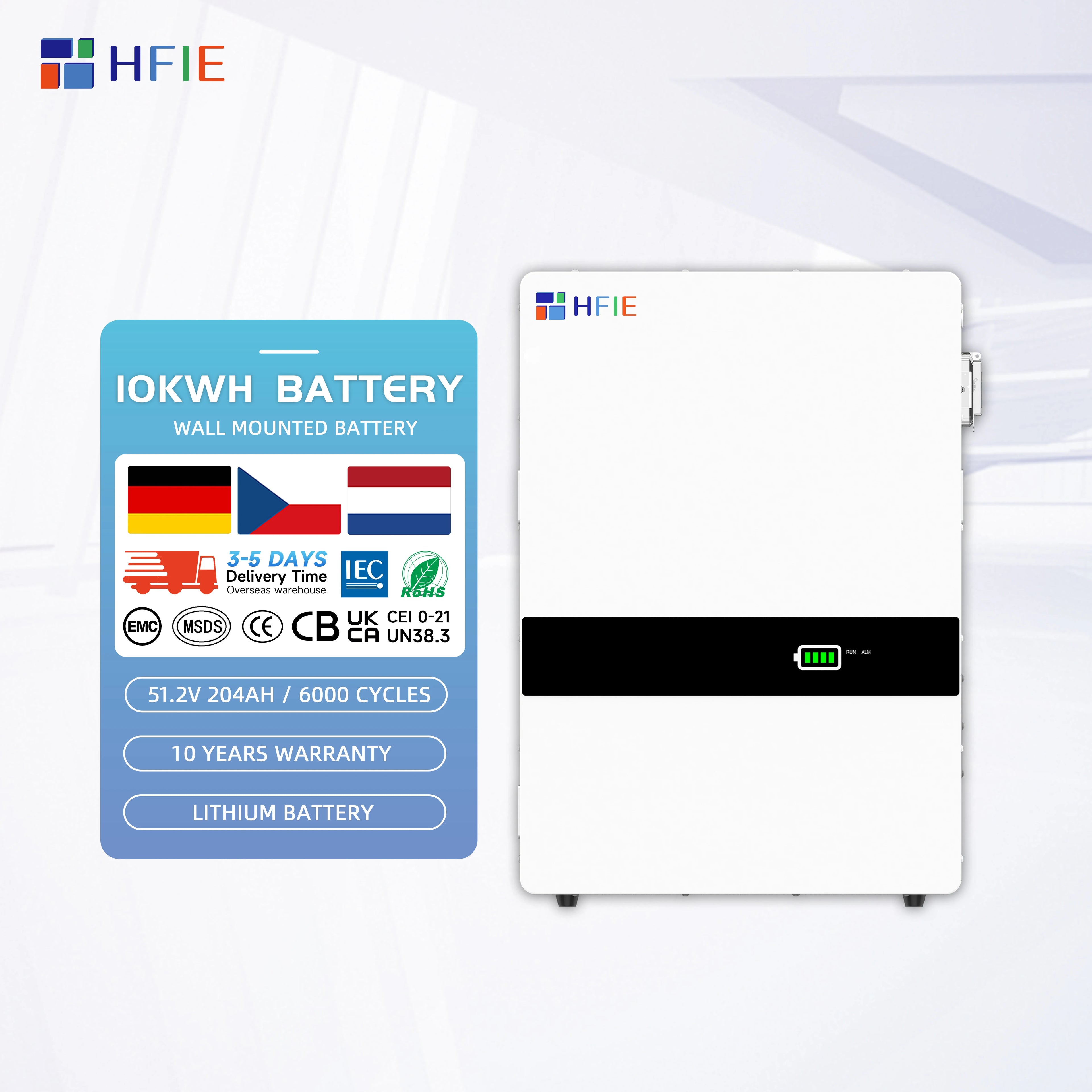 Lithium Ion Battery Solar 51.2v 100ah Lithium Battery Lifepo4 48v Home Battery 200ah 5kw 10kw for Home Use in Stock EU Warehouse