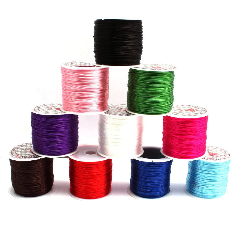 1 Roll 0.6mm Nylon Elastic Round Stretchy Cord Beading Wire for Jewelry Making MegaBDM