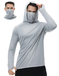 Men's Lightweight Solid Hoodie UPF 50+ Sun Protection Long Sleeve SPF UV Performance Shirt Autumn Sports Fishing Running Hiking