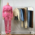 Winter Women's Fleece Sweatsuit Tracksuit Set Crop Top Sweatpants Hoodie Jogger Two Piece Casual Waterproof Elastic Waist