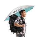 Custom Logo 3 Folding Backpack Umbrella with Sliver UV Coated for Sun and Rain Protection