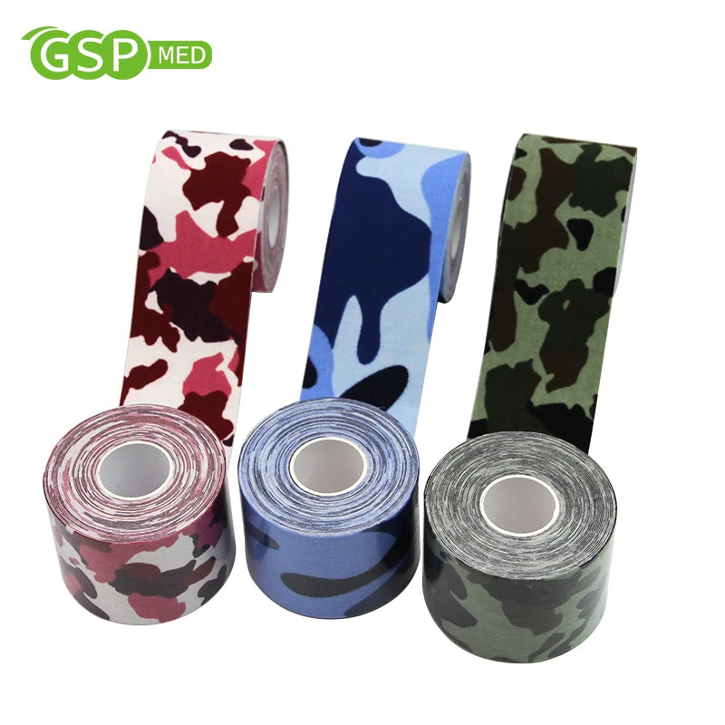 5cm*5m Custom Printed Camo Colors Waterproof Athletic Strapping KT Sport Kinesiology Physiotherapy Tape for Muscle Relief