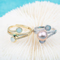 R010815 DIY 6-8mm Natural Freshwater Pearl Ring Accessory 925 Sterling Silver Adjustable Size Engagement Jewelry Ring for Women