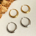 New Trendy Chunky 40mm Large Earrings Shiny Polished Open Hoops Earrings